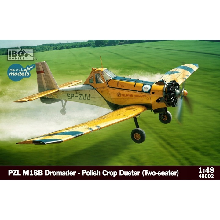 PZL M18B Dromader repülőgép modell, IBG, 1/48, kétüléses, műanyag, összeszerelő készlet