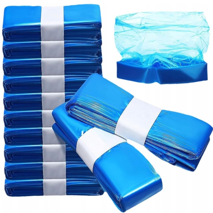 Set 12 saci pentru scutece, compatibili cu Angelcare Dress Up XL si Tommee Tippee, 7 straturi, albastru