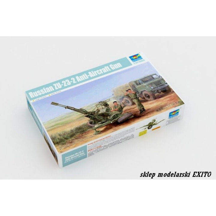 Пластмасов модел Trumpeter 02348 ZU-23-2 зенитно оръдие 1/35, комплект за сглобяване, без лепило и бои