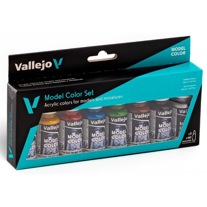Комплект бои Vallejo 70260 Wargames Basics, 8 x 17ml, многоцветен