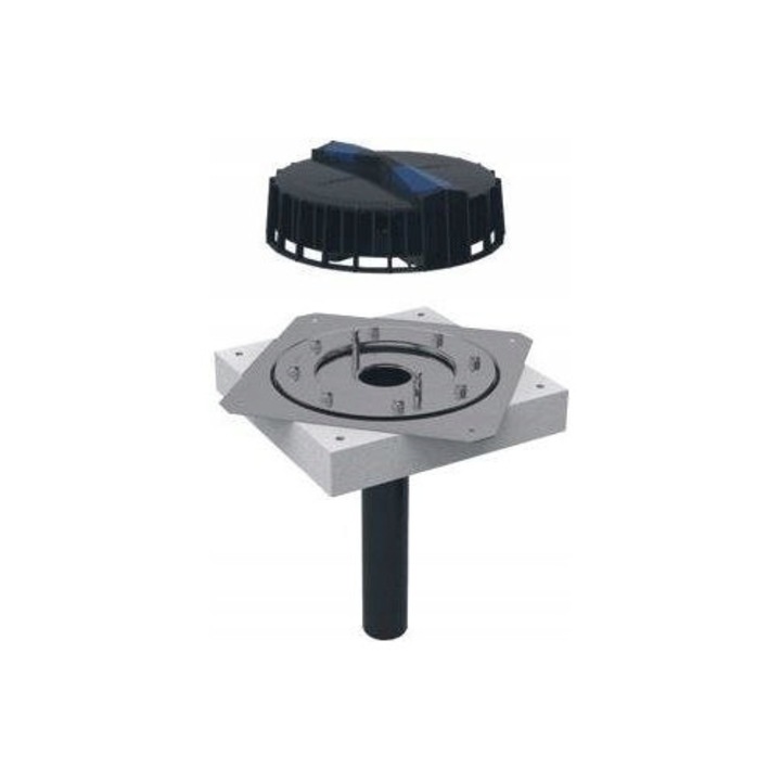 Sistem de scurgere Geberit Pluvia DN56, 40mm inaltime, iesire verticala, 56mm diametru, cu flansa de fixare