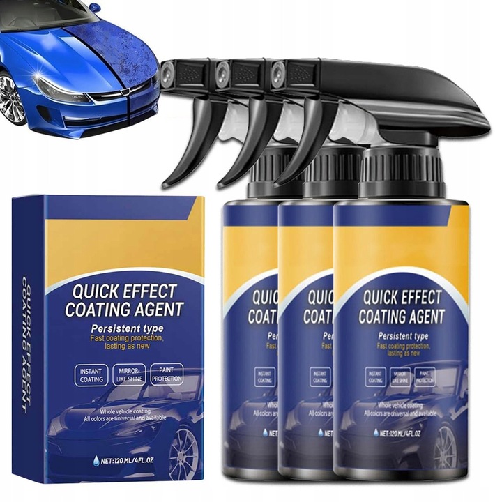 Комплект от 3 козметични продукта за автомобили, Srodek do powlekania, 120 мл