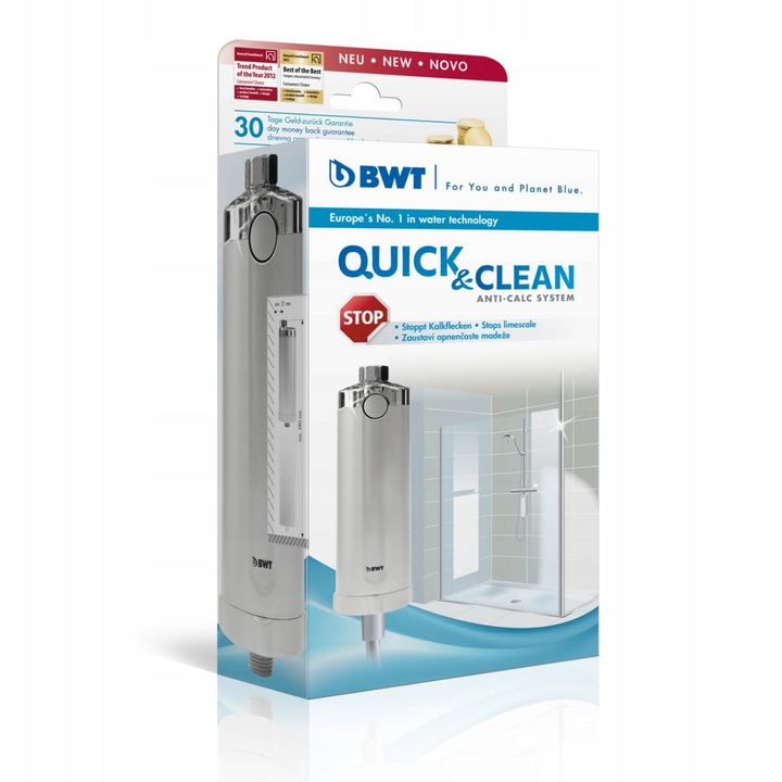 Sistem filtrare BWT Quick&Clean, protectie impotriva depunerilor de calcar, gri-silver, 1x dispozitiv, 1x filtru