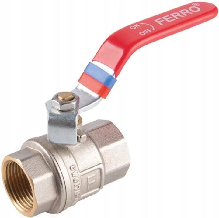 Ferro golyóscsap 5/4", krómozott, PTFE, max. 30 bar, max. 120C, csapkészlet