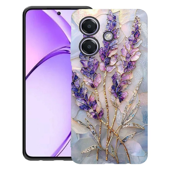 BestCase® Husa TPU Ultra Slim Compatibila cu OPPO A40 / A40M / A60 5G, Floral - Golden Hydrangea, 1992022 B 2080