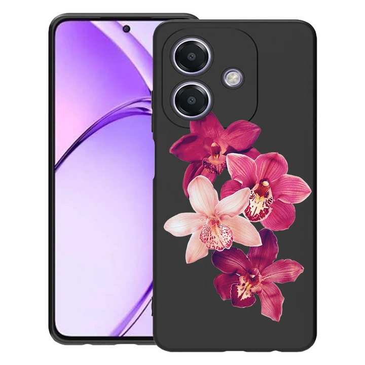 BestCase® Husa TPU Ultra Slim Compatibila cu OPPO A40 / A40M / A60 5G, Floral - Red Orchid, 1992022 B 2067