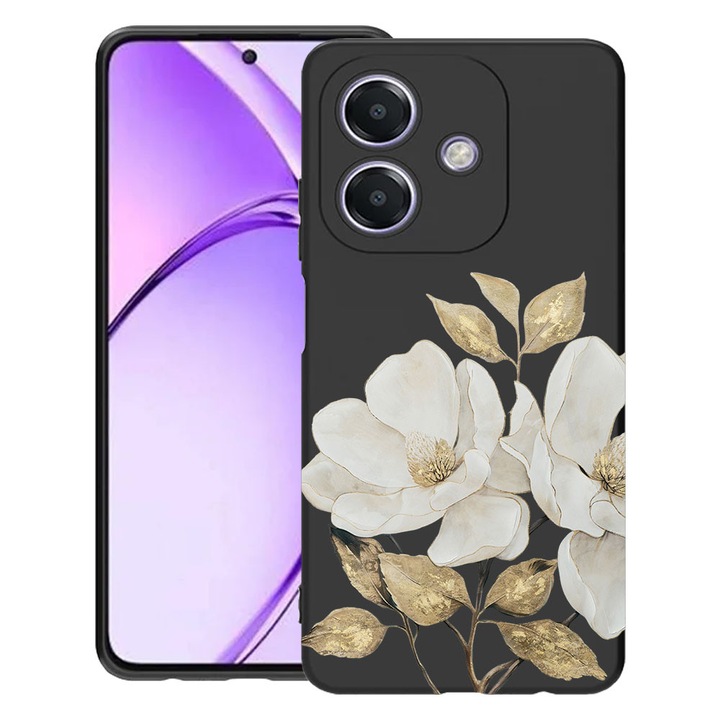 BestCase® Husa TPU Ultra Slim Compatibila cu OPPO A40 / A40M / A60 5G, Floral - Golden Camellia, 1992022 B 2073