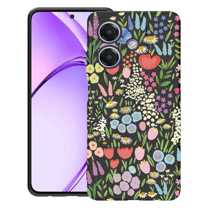 BestCase® Husa TPU Ultra Slim Compatibila cu OPPO A40 / A40M / A60 5G, Floral - Colorful Tulip, 1992022 B 2085