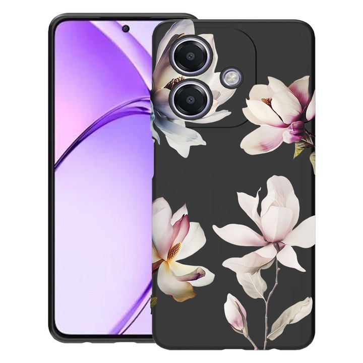 BestCase® Husa TPU Ultra Slim Compatibila cu OPPO A40 / A40M / A60 5G, Magnolia Floral Design, 1992022 B 2046