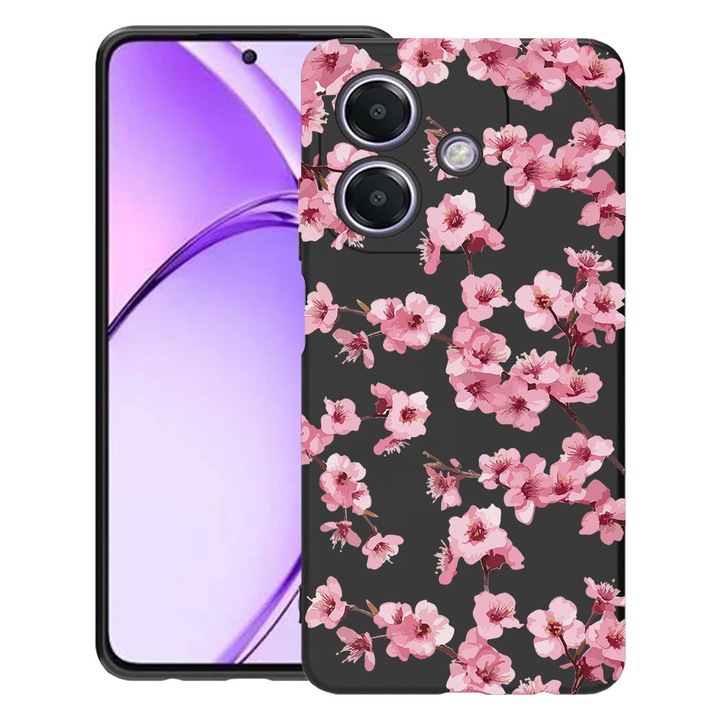 BestCase® Husa TPU Ultra Slim Compatibila cu OPPO A40 / A40M / A60 5G, Floral - Aesthetic Pink Cherry, 1992022 B 2042