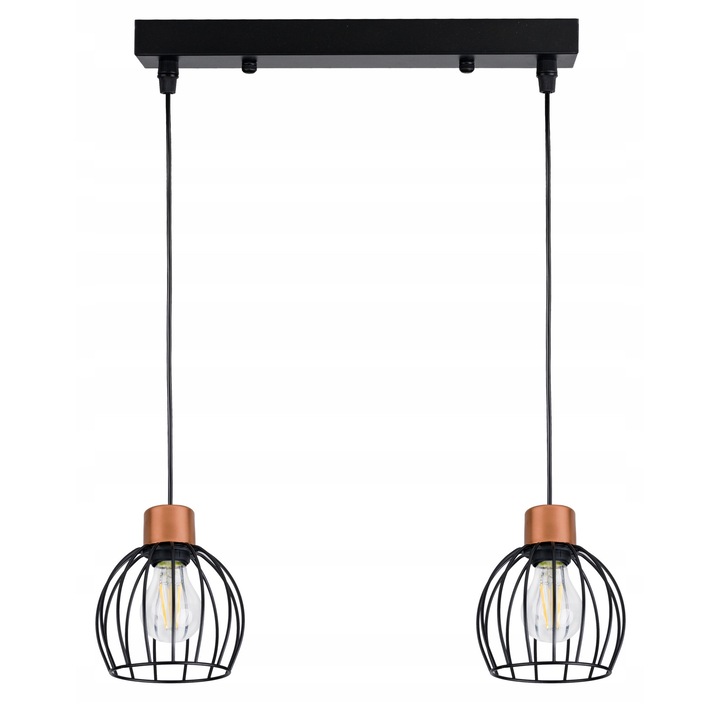 Lustru LED-ONE DRUTI, 2 surse de iluminat, metal, O 16,5cm, 40x50cm, 110cm lungime cablu