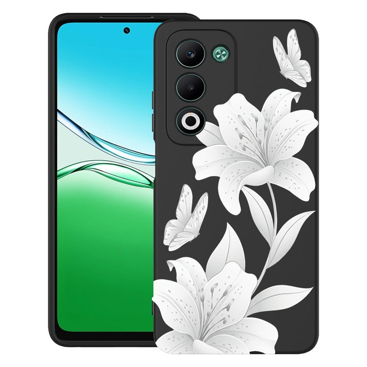 BestCase® Husa TPU Ultra Slim Compatibila cu OPPO A5, Floral - Elegant White Lotus, 2052046 B 2069