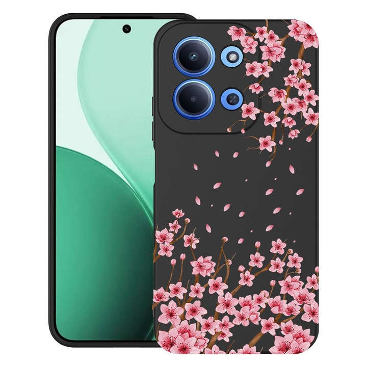 BestCase® Husa TPU Ultra Slim Compatibila cu Xiaomi Redmi 15C 5G (173mm) / Poco C85, Floral - Pink Cherry Blossom, 2100002 B 2044