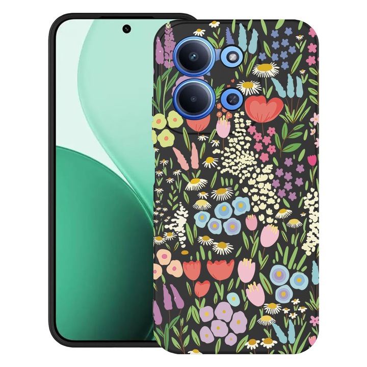 BestCase® Husa TPU Ultra Slim Compatibila cu Xiaomi Redmi 15C 5G (173mm) / Poco C85, Floral - Colorful Tulip, 2100002 B 2085