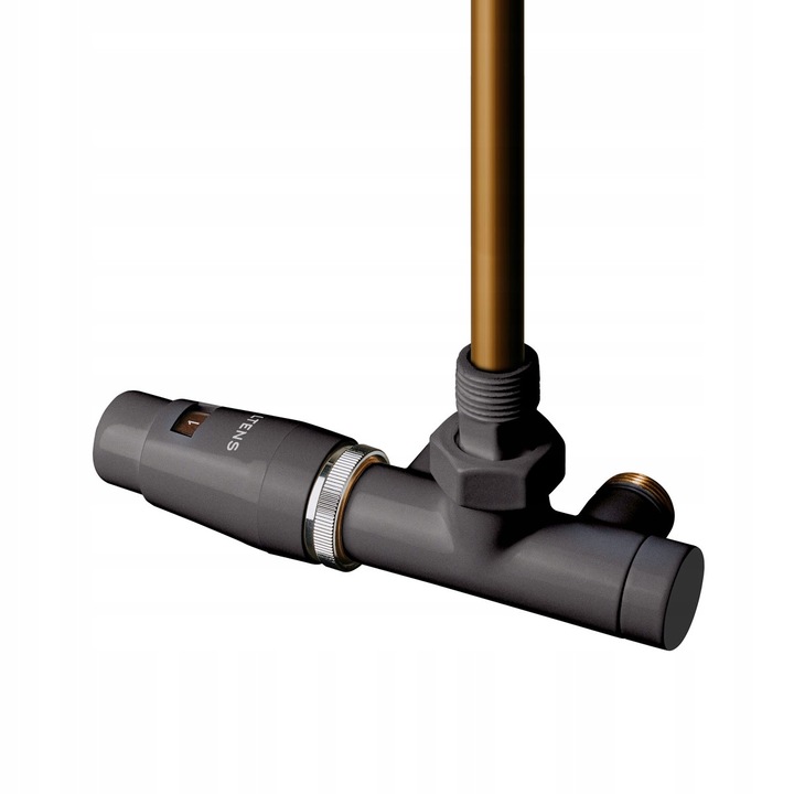 Set termostatic pentru calorifer Oltens, grafit, 30 cm, versiune stanga