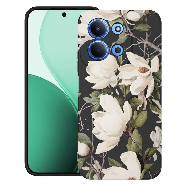 BestCase® Husa TPU Ultra Slim Compatibila cu Xiaomi Redmi 15C 5G (173mm) / Poco C85, Blooming Magnolia Floral Design, 2100002 B 2047