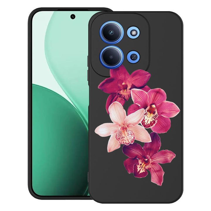 BestCase® Husa TPU Ultra Slim Compatibila cu Xiaomi Redmi 15C 5G (173mm) / Poco C85, Floral - Red Orchid, 2100002 B 2067