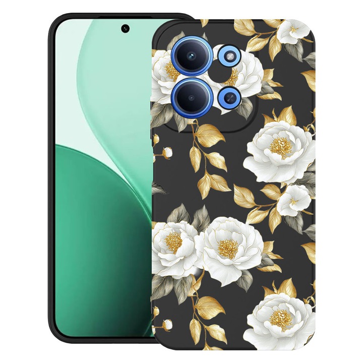 BestCase® Husa TPU Ultra Slim Compatibila cu Xiaomi Redmi 15C 5G (173mm) / Poco C85, Floral - Aesthetic Golden Camellia, 2100002 B 2075