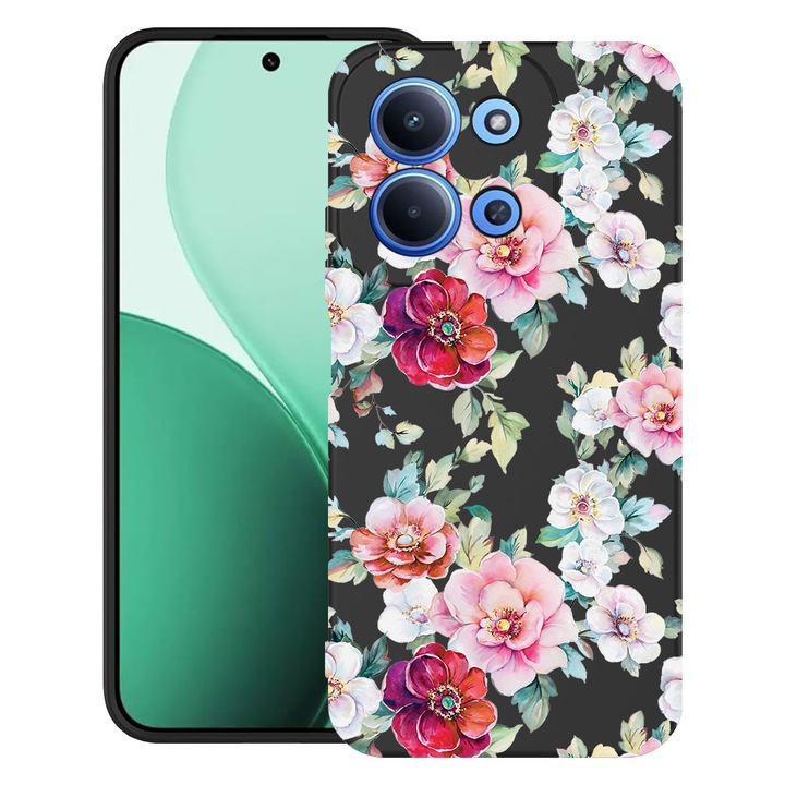 BestCase® Husa TPU Ultra Slim Compatibila cu Xiaomi Redmi 15C 5G (173mm) / Poco C85, Floral - Camellia Pattern, 2100002 B 2074