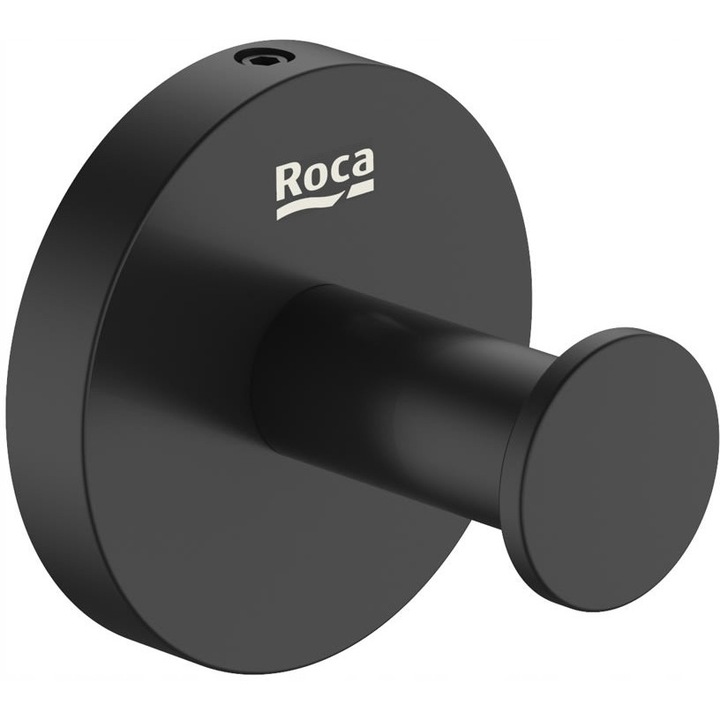 Поставка за кърпи Roca, модел 2.0, матово черна, 49x56мм, монтаж чрез завинтване