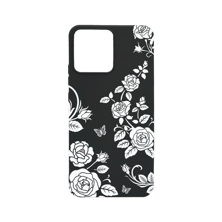BestCase® Husa TPU Ultra Slim Compatibila cu Xiaomi Redmi Note 12 Pro 5G, Floral -Black Rose, 1467861 B 2036