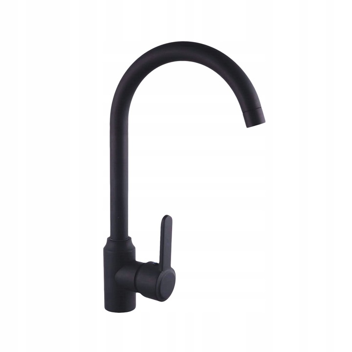 Baterie bucatarie Pyramis Lungo, neagra, granit, montaj pe blat, un singur maner