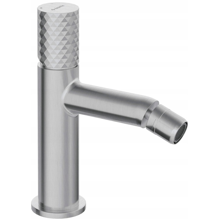 Deante Silia Hexa bidé csaptelep, pultra szerelhető, sárgaréz, acél kivitel, 164mm, 450mm