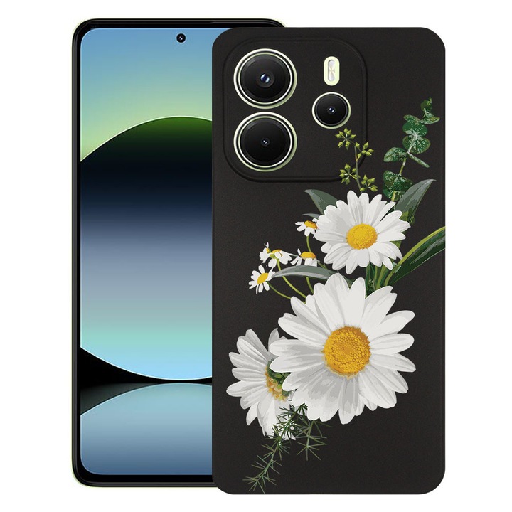 BestCase® Husa TPU Ultra Slim Compatibila cu Xiaomi Redmi Note 14 5G, Floral - Minimalist Daisy, 2022876 B 2029