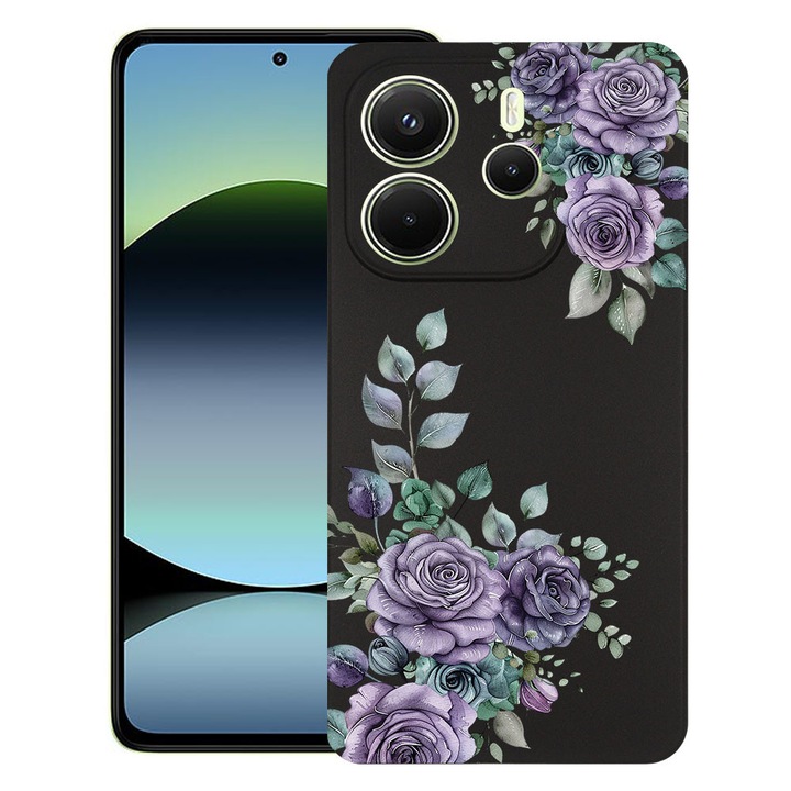 BestCase® Husa TPU Ultra Slim Compatibila cu Xiaomi Redmi Note 14 5G, Floral - Pastel Rose Bloom, 2022876 B 2033