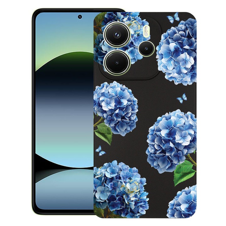BestCase® Husa TPU Ultra Slim Compatibila cu Xiaomi Redmi Note 14 5G, Floral - Cute Hydrangea, 2022876 B 2077