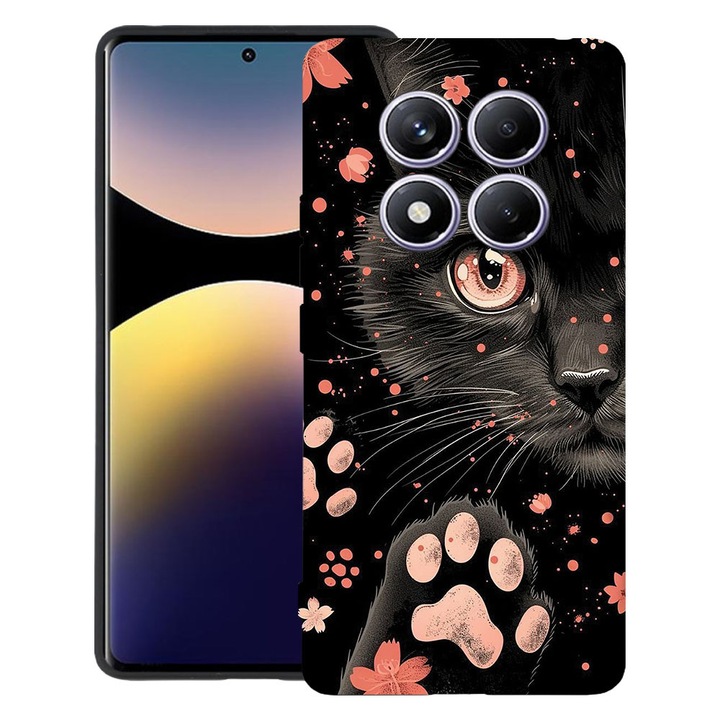BestCase® Husa TPU Ultra Slim Compatibila cu Xiaomi Redmi Note 15 Pro Plus 5G, Black Cat, 2082905 B 2014