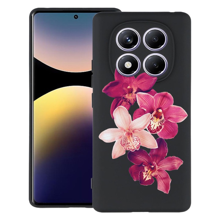 BestCase® Husa TPU Ultra Slim Compatibila cu Xiaomi Redmi Note 15 Pro Plus 5G, Floral - Red Orchid, 2082905 B 2067