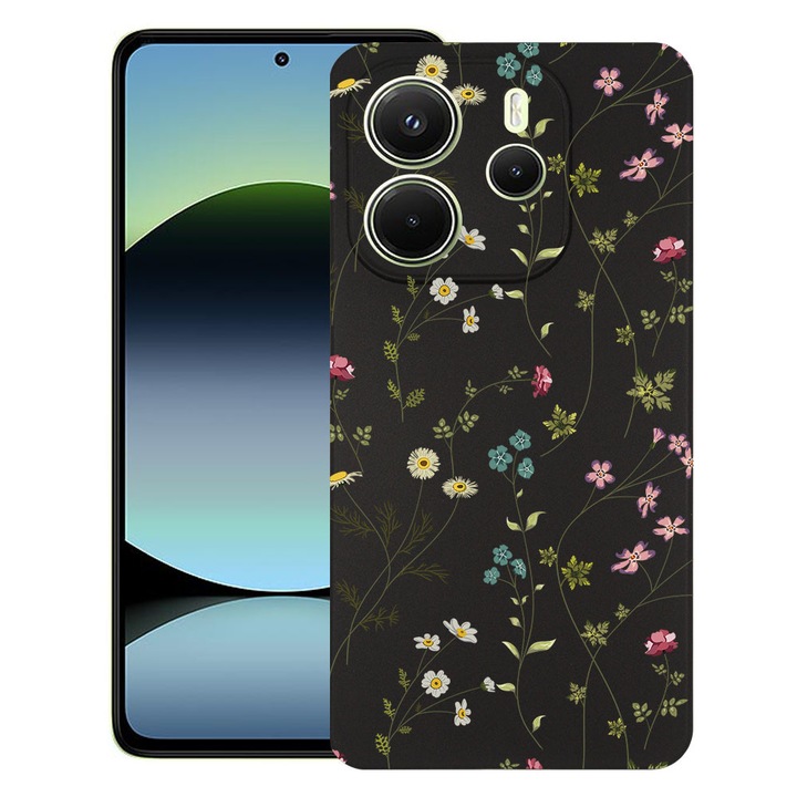 BestCase® Husa TPU Ultra Slim Compatibila cu Xiaomi Redmi Note 14 5G, Floral - Cute Flowers, 2022876 B 2038