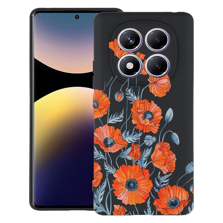 BestCase® Husa TPU Ultra Slim Compatibila cu Xiaomi Redmi Note 15 Pro Plus 5G, Floral - Minimalist Poppy, 2082905 B 2057