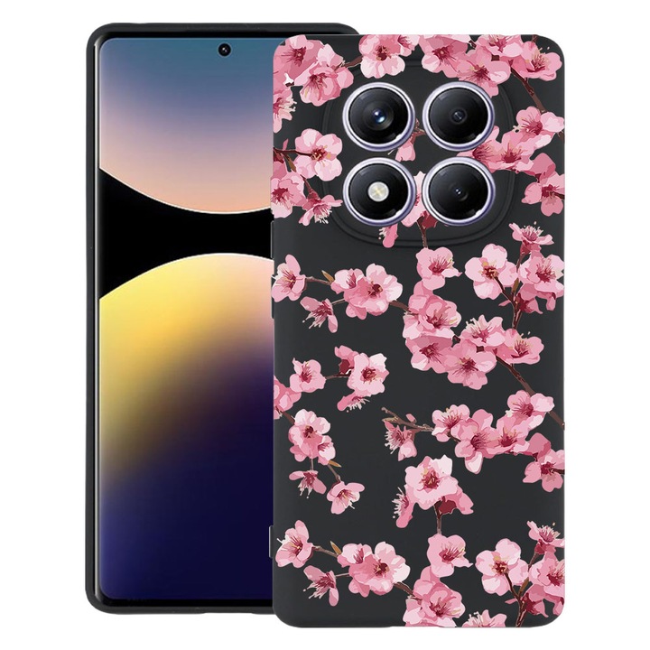 BestCase® Husa TPU Ultra Slim Compatibila cu Xiaomi Redmi Note 15 Pro Plus 5G, Floral - Aesthetic Pink Cherry, 2082905 B 2042