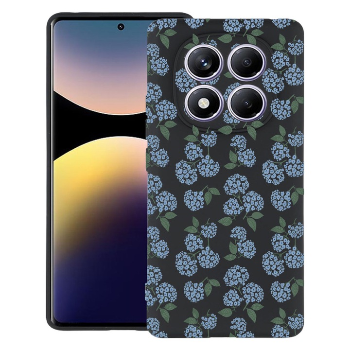 BestCase® Husa TPU Ultra Slim Compatibila cu Xiaomi Redmi Note 14 Pro 5G / Note 14 Pro Plus, Floral - Hydrangea Pattern, 2022875 B 2078