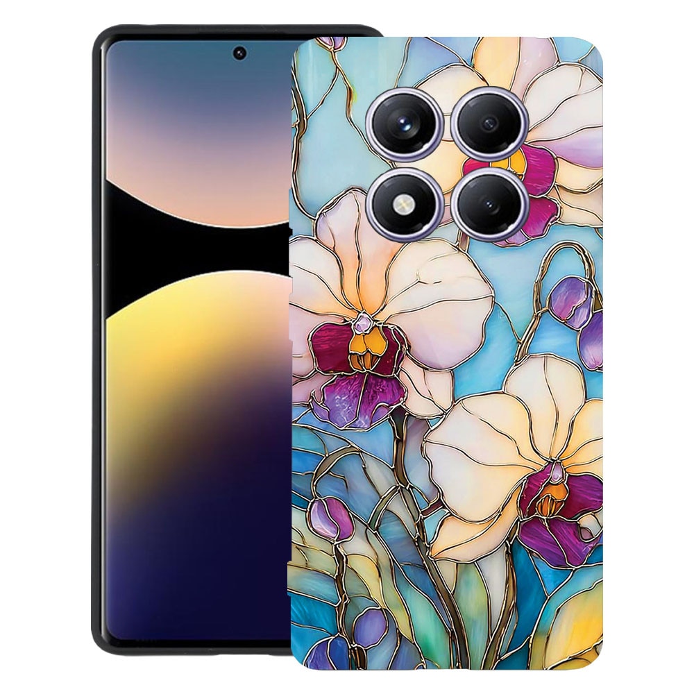 BestCase® Husa TPU Ultra Slim Compatibila cu Xiaomi Redmi Note 15 Pro 5G, Floral - Stained Glass Orchid, 2082904 B 2061