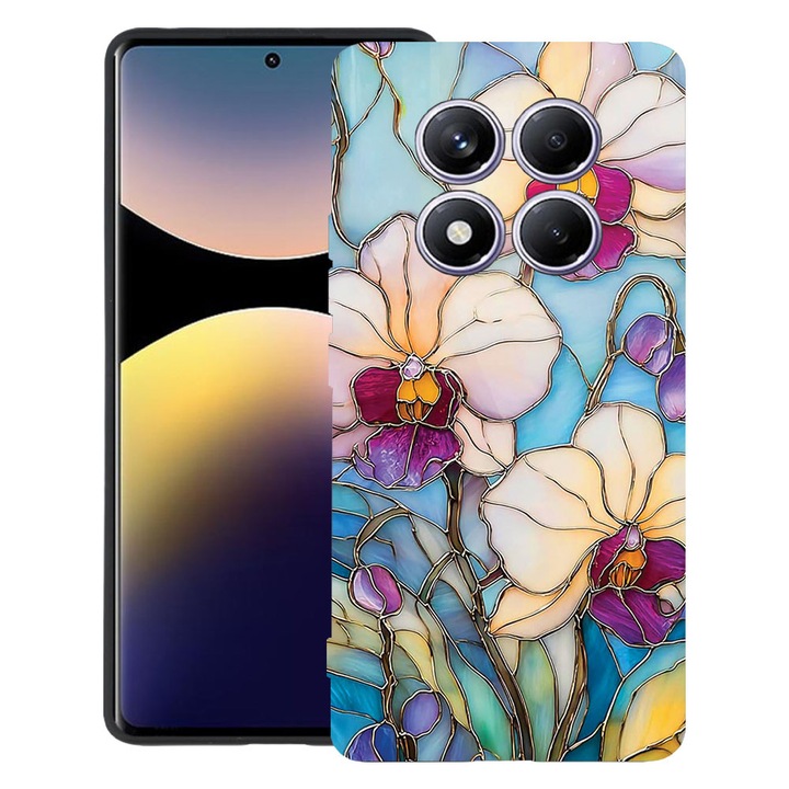 BestCase® Husa TPU Ultra Slim Compatibila cu Xiaomi Redmi Note 15 Pro Plus 5G, Floral - Stained Glass Orchid, 2082905 B 2061