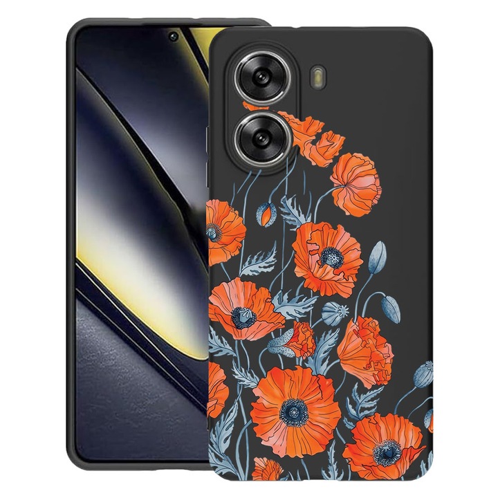 BestCase® Husa TPU Ultra Slim Compatibila cu Poco X7 Pro 5G, Floral - Minimalist Poppy, 1992025 B 2057