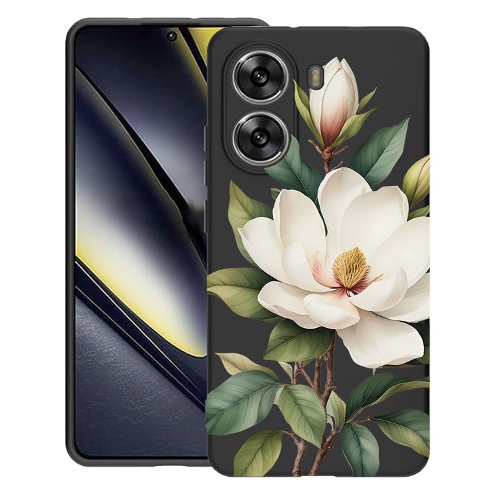 BestCase® Husa TPU Ultra Slim Compatibila cu Poco X7 Pro 5G, Floral - White Magnolia, 1992025 B 2052