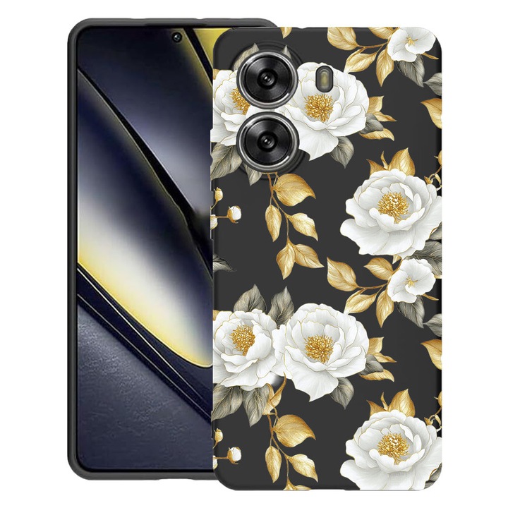 BestCase® Husa TPU Ultra Slim Compatibila cu Poco X7 Pro 5G, Floral - Aesthetic Golden Camellia, 1992025 B 2075