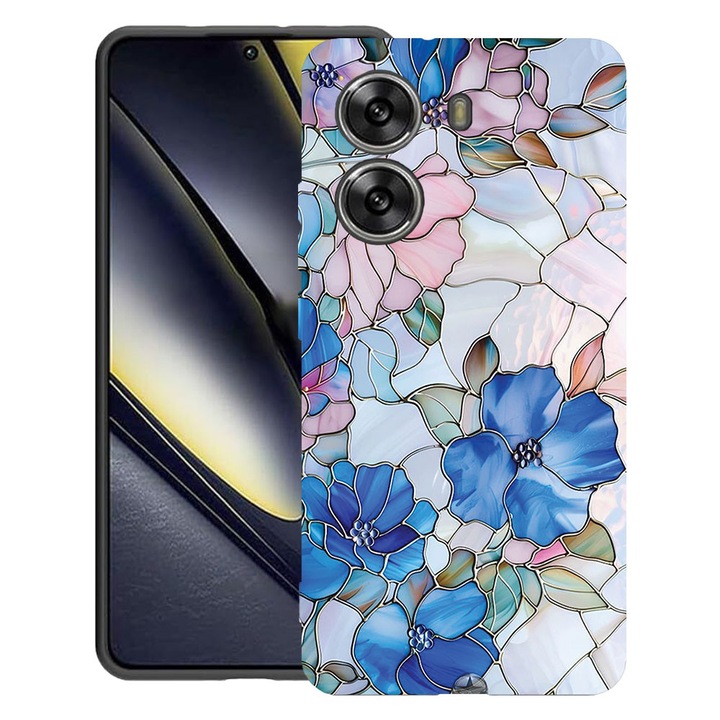 BestCase® Husa TPU Ultra Slim Compatibila cu Poco X7 Pro 5G, Floral - Stained Glass Hydrangea, 1992025 B 2081