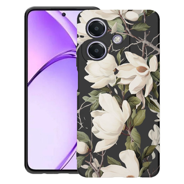 BestCase® Husa TPU Ultra Slim Compatibila cu OPPO A40 / A40M / A60 5G, Blooming Magnolia Floral Design, 1992022 B 2047