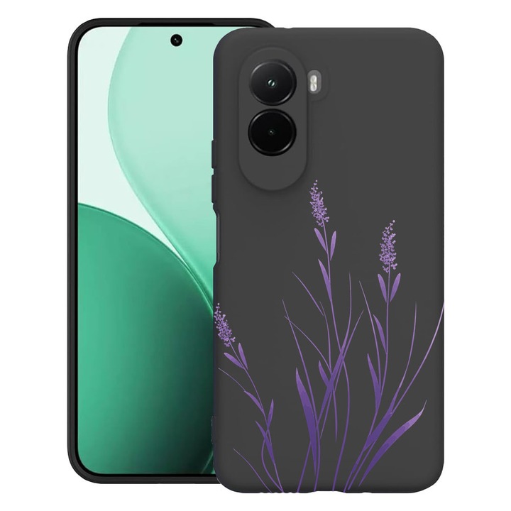 BestCase® Husa TPU Ultra Slim Compatibila cu Poco M7, Floral - Minimalist Levander, 3119618 B 2055