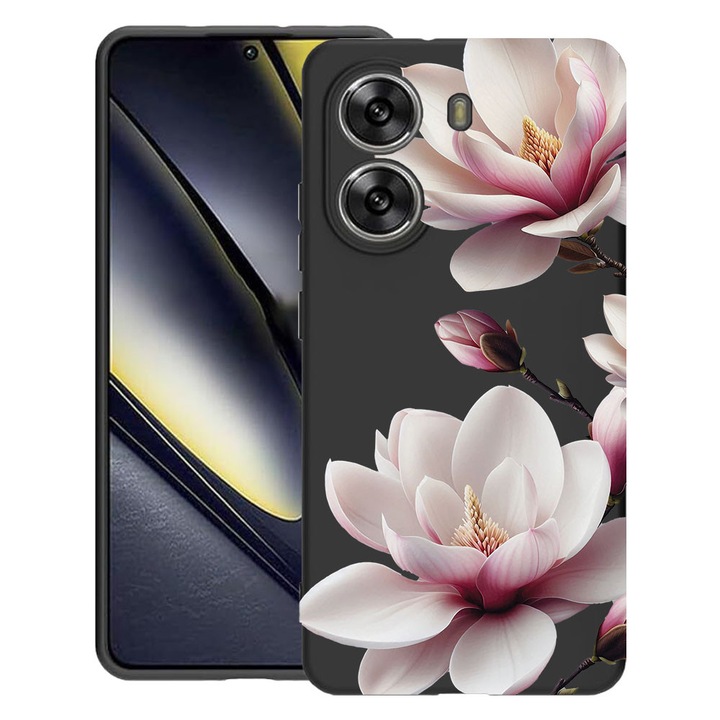 BestCase® Husa TPU Ultra Slim Compatibila cu Poco X7 Pro 5G, Floral - Pink Magnolia, 1992025 B 2051