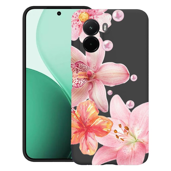 BestCase® Husa TPU Ultra Slim Compatibila cu Poco M7, Floral - Aesthetic Elegant Orchid, 3119618 B 2062