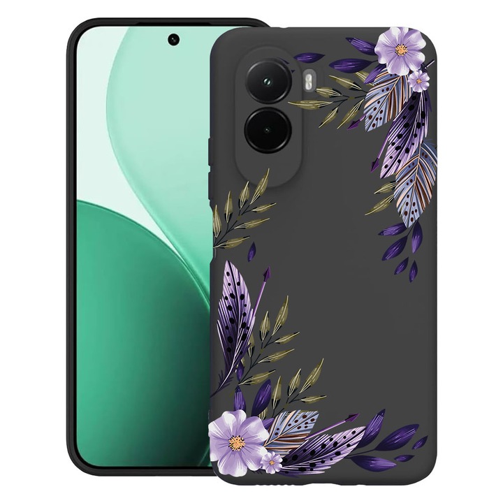 BestCase® Husa TPU Ultra Slim Compatibila cu Poco M7, Floral - Levander, 3119618 B 2053