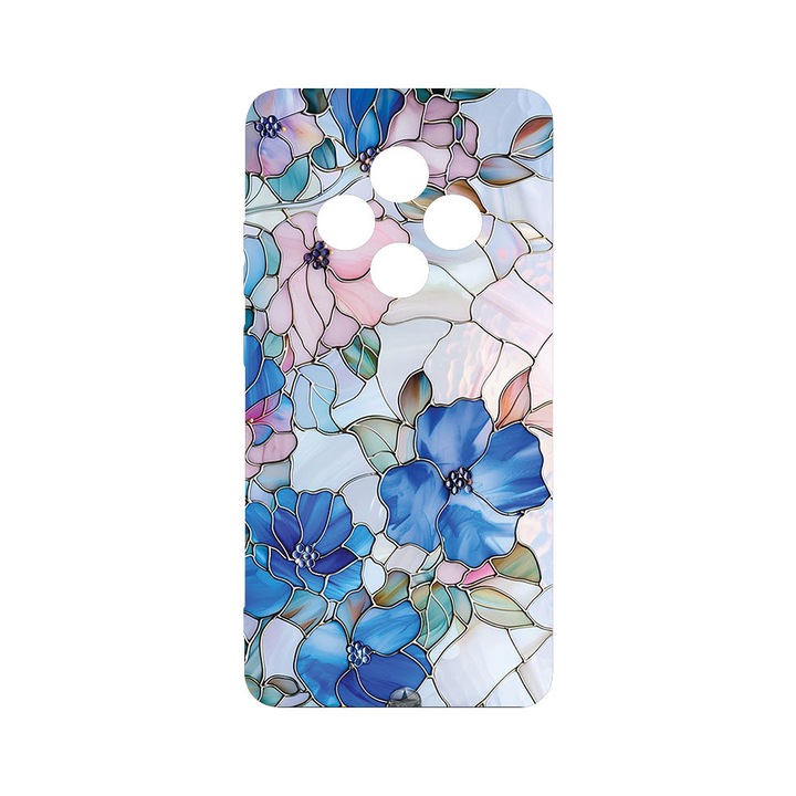 BestCase® Husa TPU Ultra Slim Compatibila cu Xiaomi Redmi 14C / Poco C75 / Redmi A4, Floral - Stained Glass Hydrangea, 2022874 B 2081