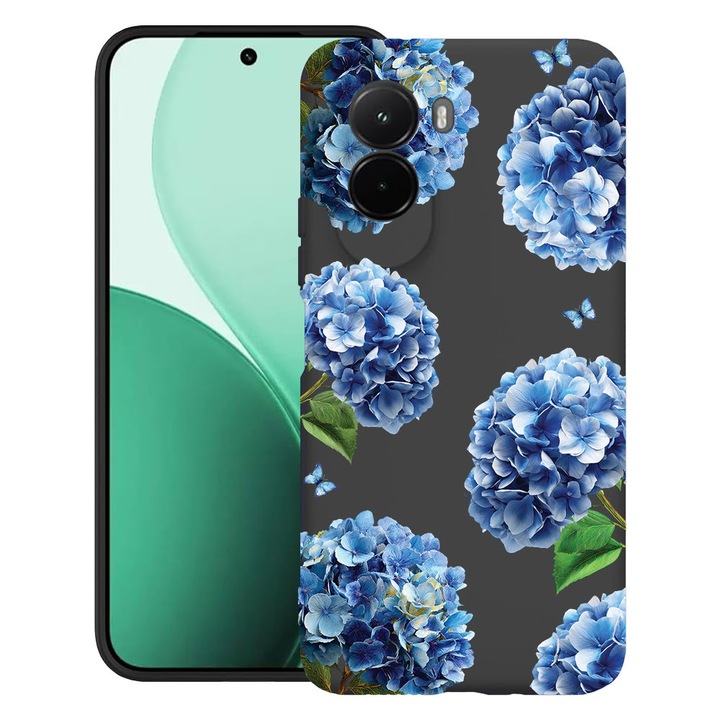 BestCase® Husa TPU Ultra Slim Compatibila cu Poco M7, Floral - Cute Hydrangea, 3119618 B 2077