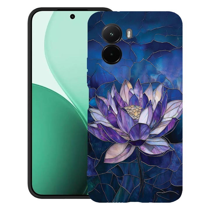 BestCase® Husa TPU Ultra Slim Compatibila cu Poco M7, Floral - Stained Glass Lotus, 3119618 B 2071